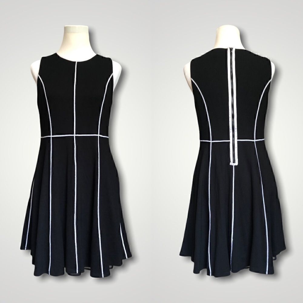 Catherine Malandrino Dress Black and White Flare